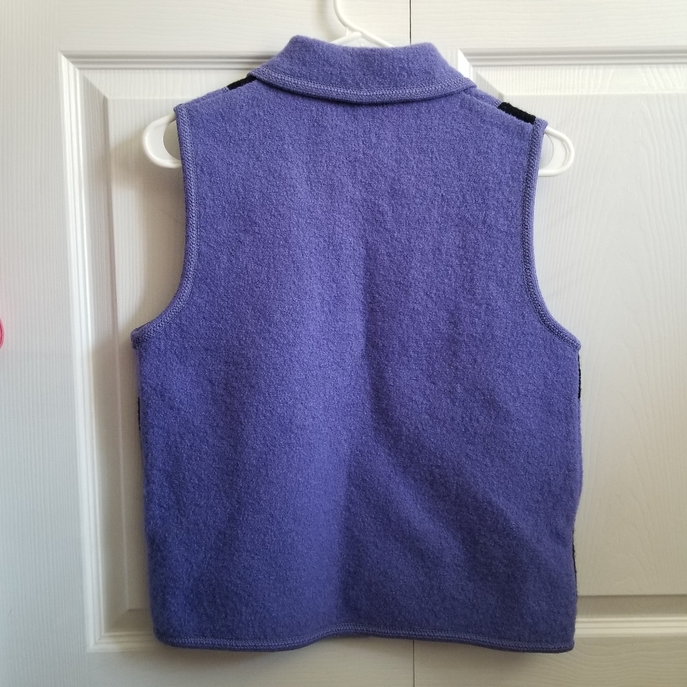 VTG Tally Ho Women's Vest S Purple Black Checked Wool Faux Fur **CLEARANCE** - Picture 4 of 5